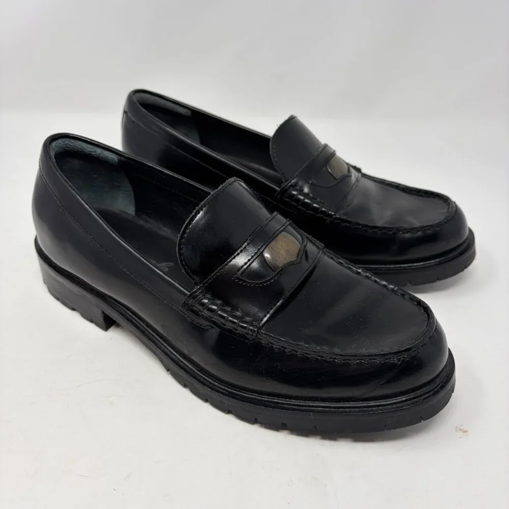 Free People women's Liv Penny Loafers shoes black 38.5 $138 - Picture 5 of 12